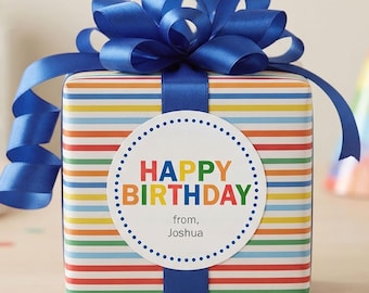 Colorful Happy Birthday Stickers for Kids, Birthday Stickers Sheet, Gift Wrap Happy Birthday Labels