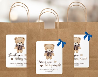 Teddy Bear Goodie Bags for Baby Shower, Thank You Beary Much, Birthday Party Favors (CLOSEOUT)