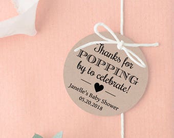thanks for popping by baby shower tags