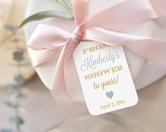 From My Shower to Yours Tags, Baby Shower From My Shower to Yours Favor Tags, Bridal Shower Favors