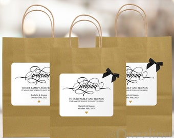 Out of town gift bags - Wedding welcome bags - Wedding hotel bags - Wedding favor bags - Wedding gift bags - Wedding goody bags - (BW017)