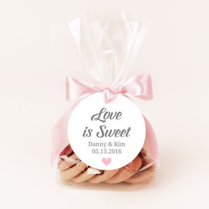 Love Is Sweet Wedding Favor Tags, Bridal Shower Favors for Candy and Treats