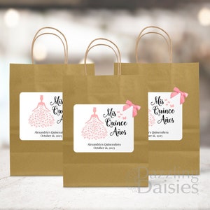 Sacs cadeaux Quinceanera : sacs cadeaux pour 15e anniversaire, coings Mis personnalisés
