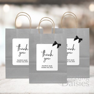 Thank you bags - Thank you goodie bag - Thank you bag with handle - Thank you bags for wedding - Thank you favor bags - (BW011)