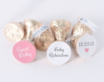 Baby Shower Hershey Kiss Stickers (108), Personalized Chocolate Labels, Baby Shower Favors