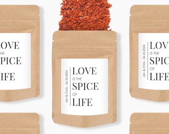 Spices Wedding Favor Pouch, Love Is the Spice of Life, Spice Packets, Bbq Rub as Party Favors