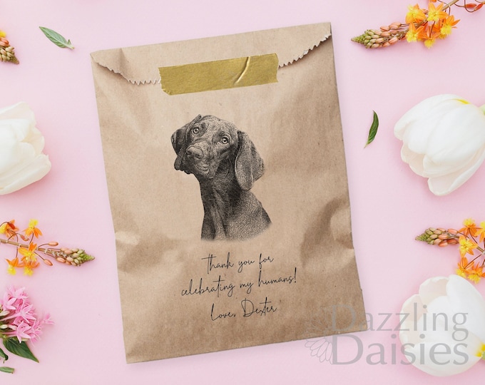 Doggie Bag Wedding Favor, Thank You for Celebrating My Humans, Doggy Bags, Dog Treat Favors