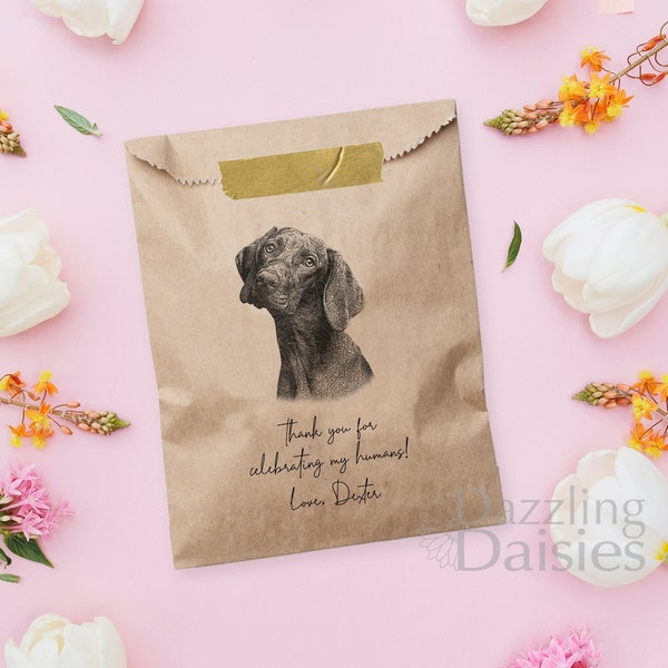 Wedding doggie bags - Dog treat favor bag - Dog treat bags for wedding - Wedding doggy bags - Thank you for celebrating my humans bags