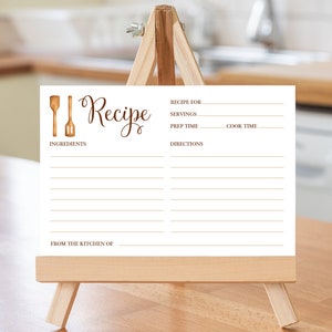 Cartes de recettes imprimées, conception de ferme simple, format 4 x 6, organisateur de recettes