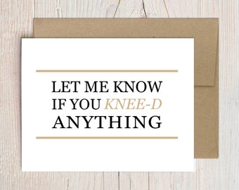 Knee Surgery Card, Knee Replacement, Funny Get Well Recovery Card