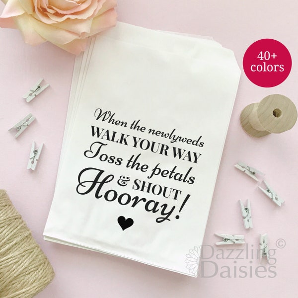Wedding petal toss bag - Flower petal bags - Petal bag - Toss petals bag