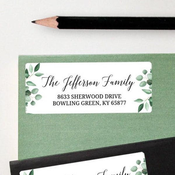 Greenery return address label - Floral address labels - Eucalyptus address labels - Christmas address labels - Address stickers