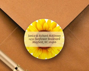 Sunflower address labels - Address labels with flowers - Sunflower return address labels