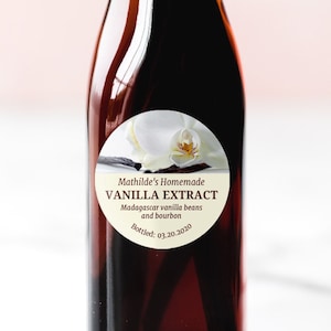 Vanilla Extract Labels for Bottles and Jars, Personalized, Homemade, Product Stickers