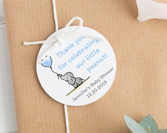 Little peanut elephant tags - Little peanut thank you tags - Little peanut favor tags