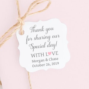 Wedding Favor Tags: Personalized Thank You Tags