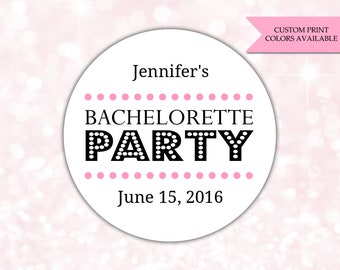 Bachelorette Party Labels #127-WH Personalized Color Labels Bachelorette Party Stickers