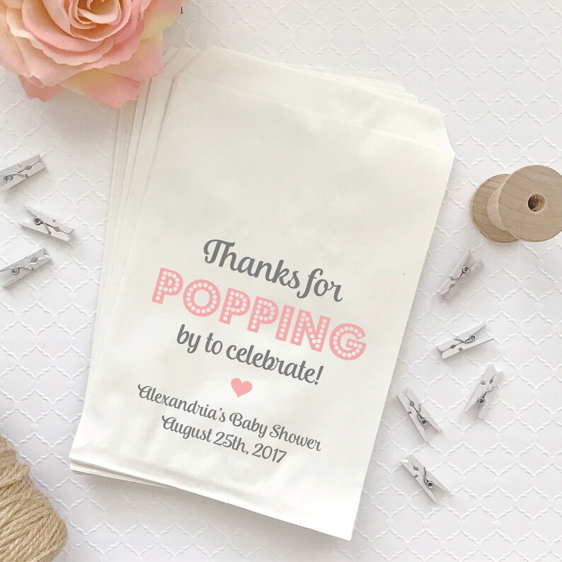Thanks for Popping by Bags Popcorn Baby Shower Bags Etsy