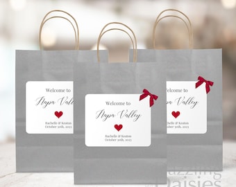 Personalized Wedding Welcome Bags, Elegant Destination Goodie Bags (CLOSEOUT)