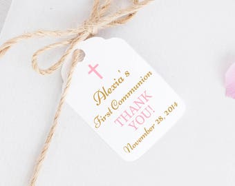 First communion tags - Baptism thank you tags - Christening tags