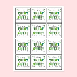 St Patricks Day Gift Tags Printable File, A Lucky Treat for Someone ...