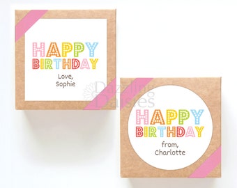 Personalized Happy Birthday Stickers for Kids and Teachers, Gift Wrap Happy Birthday Labels