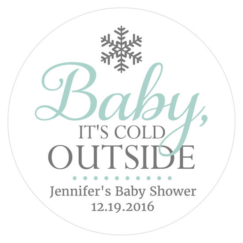 Baby its cold outside baby shower Baby its cold outside stickers RW089 Winter baby shower favors stickers