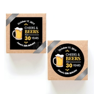 Cheers and Beers Birthday Stickers: Personalized Beer Labels