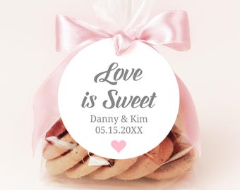 Love Is Sweet Wedding Favor Tags, Bridal Shower Favors for Candy and Treats