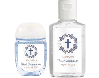 First communion hand sanitizers - Baptism hand sanitize label - Communion hand sanitize label - (HSB022)