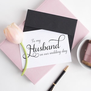 À mon mari le jour de notre mariage - Carte à mon mari - Carte de mariage - Cartes de mariage - C001-23