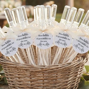Wedding Bubble Tags, Blow Bubbles, Send Off Idea