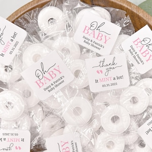 Mints for Baby Shower, Oh Baby Mint Favors, Personalized Lifesavers Candy Topper Labels
