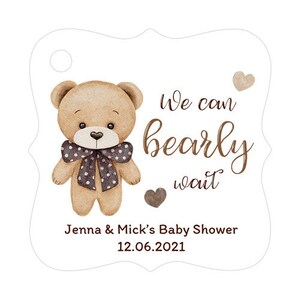 We Can Bearly Wait Tags Brown