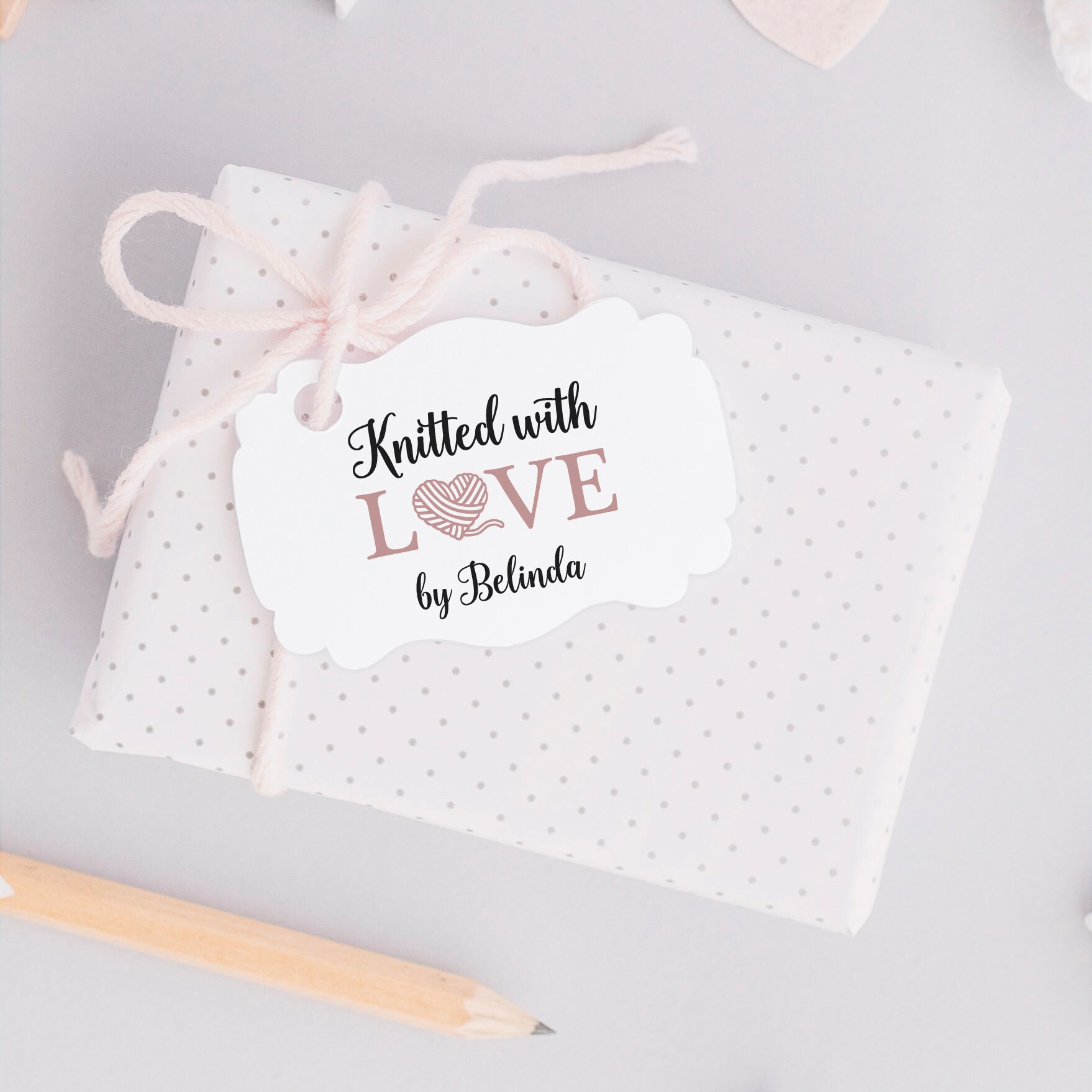 Printable Handmade With Love Gift Tag Template, Personalized Hand