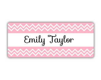 Personalized Name Labels for Kids Chevron Design, Waterproof School Supplies, Sippy Cup, Daycare Stickers