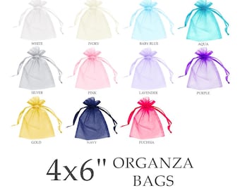Small 4x6 Organza Bags with Drawstring Closure (30), Jewelry Pouches, Party Favors, Gift Bags