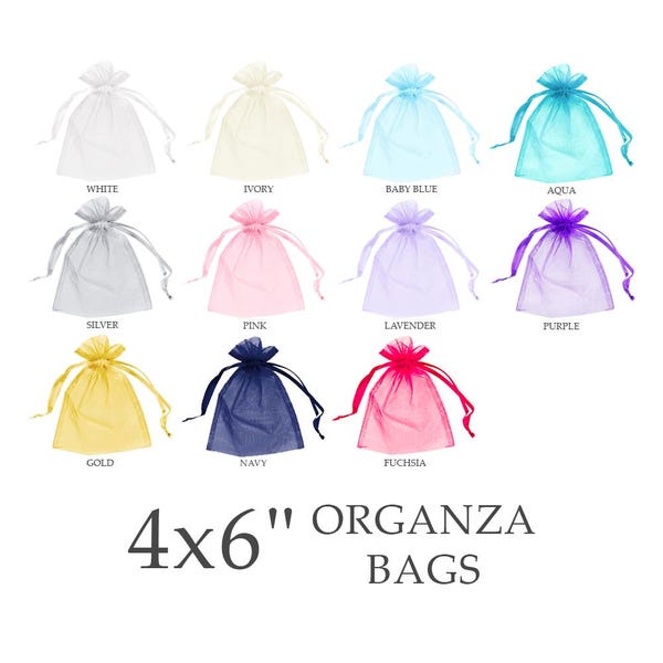 Small 4x6 Organza Bags with Drawstring Closure (30), Jewelry Pouches, Party Favors, Gift Bags