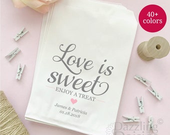 Love Is Sweet Bags, Bridal Shower Favor Bags, Love is Sweet Take a Treat Bags, Food Wedding Favors