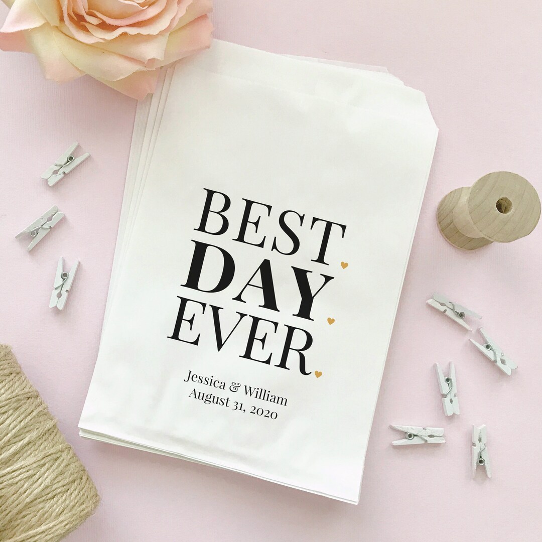 Best Day Ever Bag Wedding Favor Bags Etsy