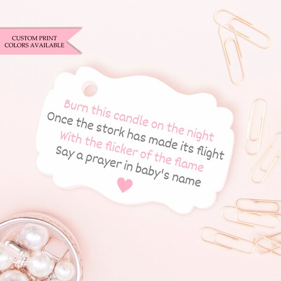 Baby shower candle tags 30 Baby candle tags Baby shower Etsy