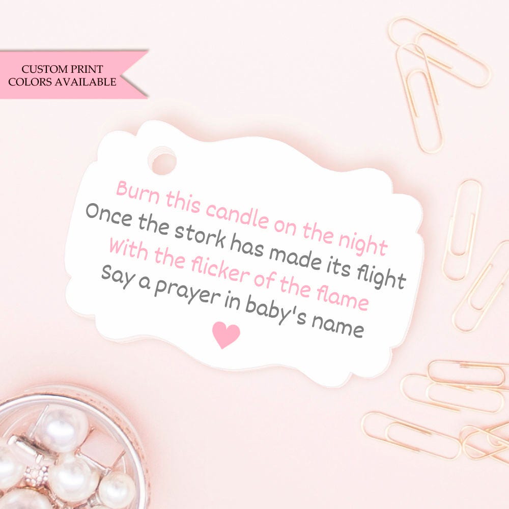 Baby shower candle tags 30 Baby candle tags Baby shower Etsy