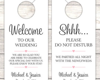 Wedding door hanger - Door hangers wedding - Do not disturb door hanger - Wedding door tag