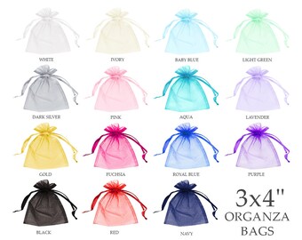 Organza bags 3x4" (30) - Organza bags - Organza gift bags - Sheer bags - Small organza bags - Drawstring bag - Jewelry pouch