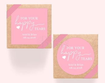 For your happy tears stickers - Wedding tissue stickers -  Happy tears sticker - Tissue sticker - Wedding tissue packs stickers