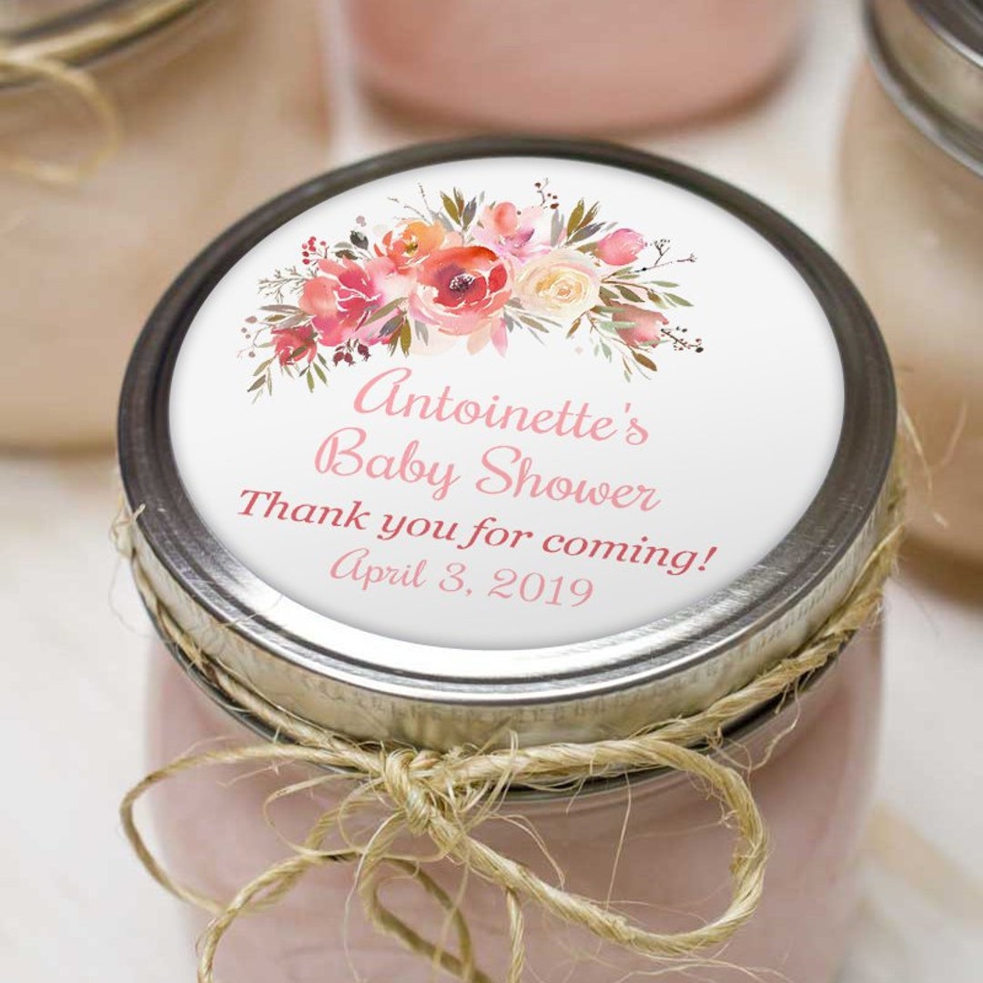 Floral Baby Shower Sticker Floral Baby Shower Labels Baby Etsy