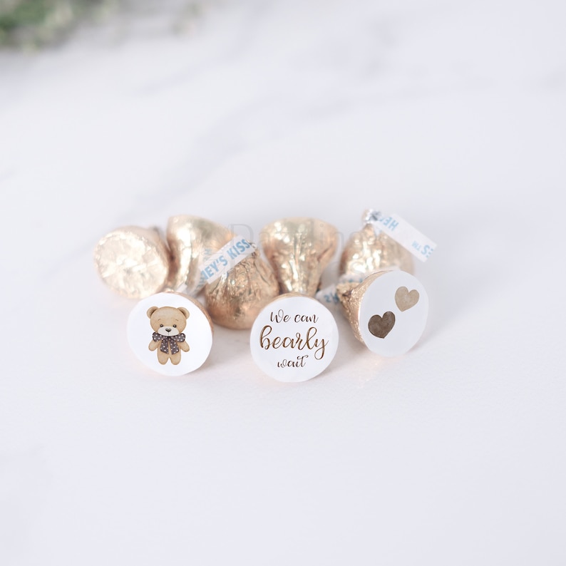 Teddy bear Hershey kiss stickers