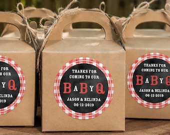 Baby Q Stickers, Summer Barbecue Baby Shower Thank You Labels, BBQ Party Favors