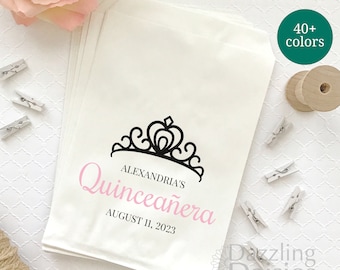 Grease resistant Quinceanera bags - Quinceañera favor bags - Mis Quince bags