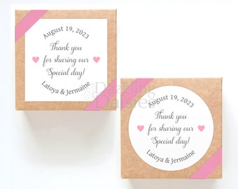 Thank you for sharing our special day stickers - Wedding stickers - Wedding favor stickers - Wedding thank you stickers